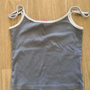 Edikted Gray Tank Top with Cream Trim